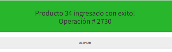 Confirmación de ingreso