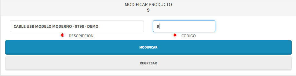 Cambiar producto
